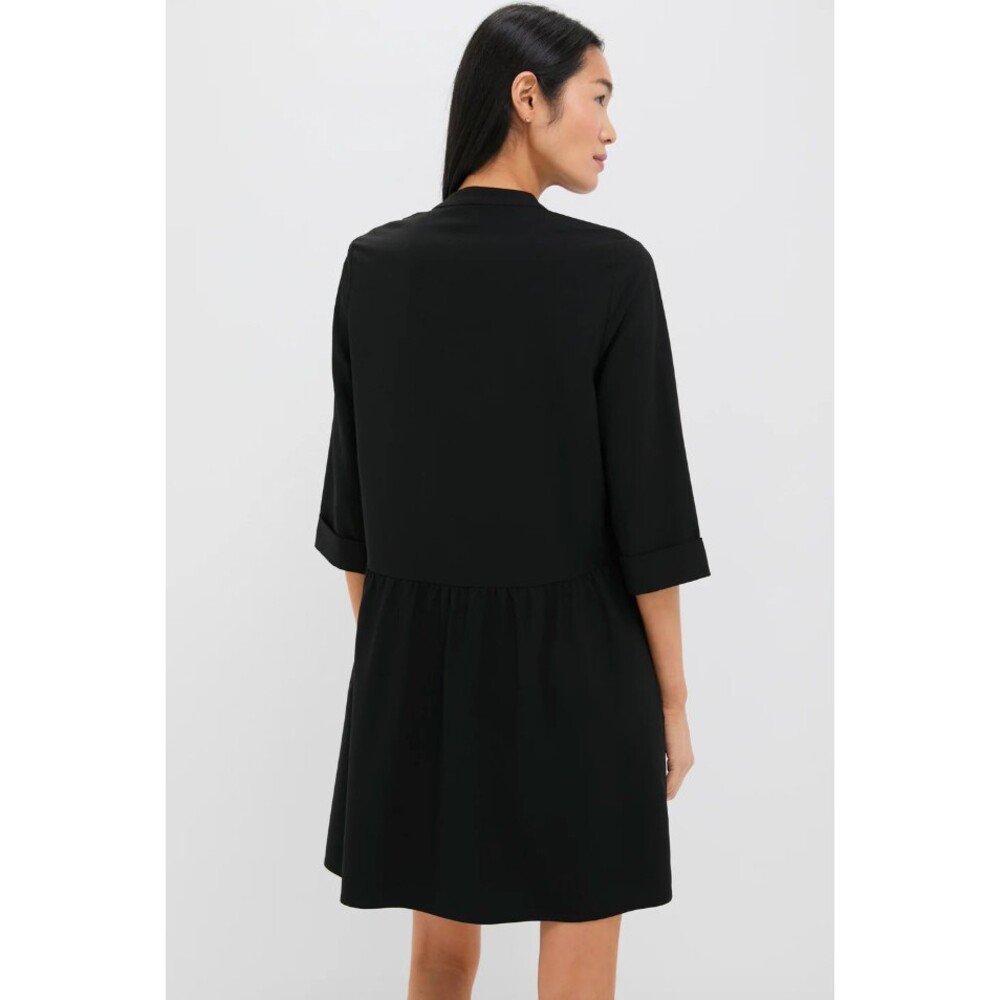 Tuckernuck Black Stretch Crepe Royal Shirt Dress in Black Size Medium - Picture 2 of 8